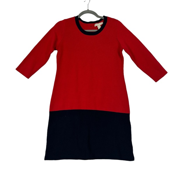 Banana Republic Color Colorblock Red Black Sweater Dress Size Medium New - Picture 1 of 6